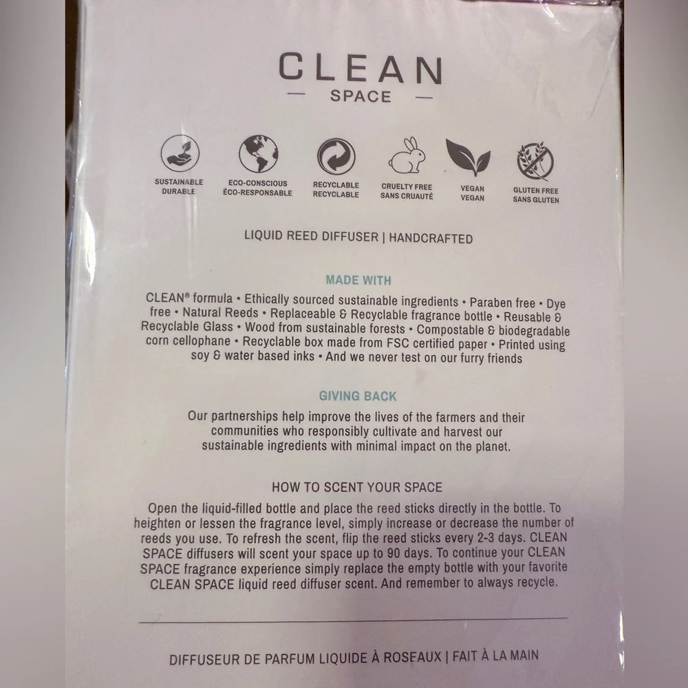 Clean Space Liquid Reed Diffuser - Picture 3 of 3